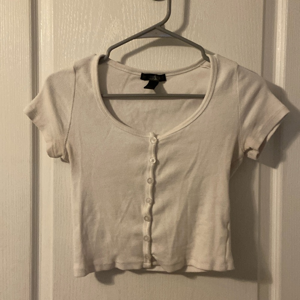 Buttoned t Shirt, Color: white, size: M
